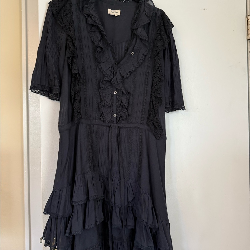 Zadig & Voltaire Ranky Tomboy Ruffled Dress Noir M 2022